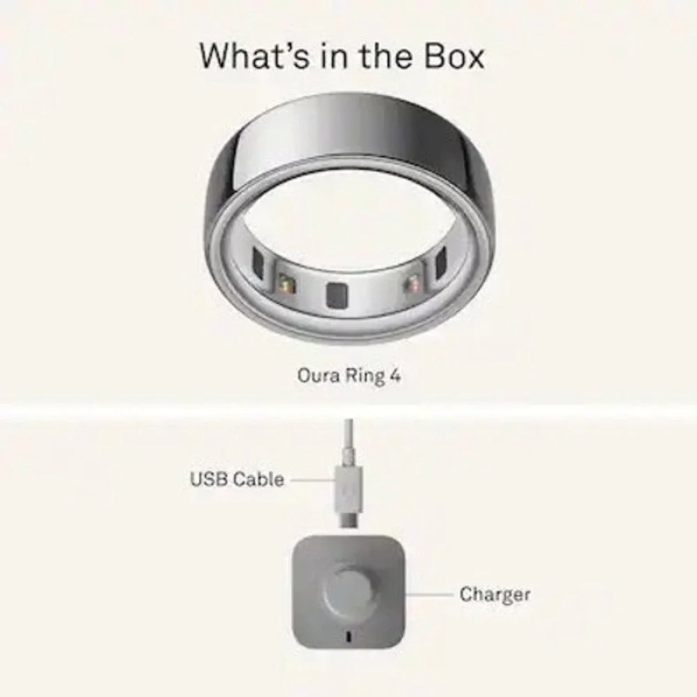 NEW Oura Ring 4 Silver Titanium Smart Health Tracker Size 9 Gen 4 Wearable Tech
